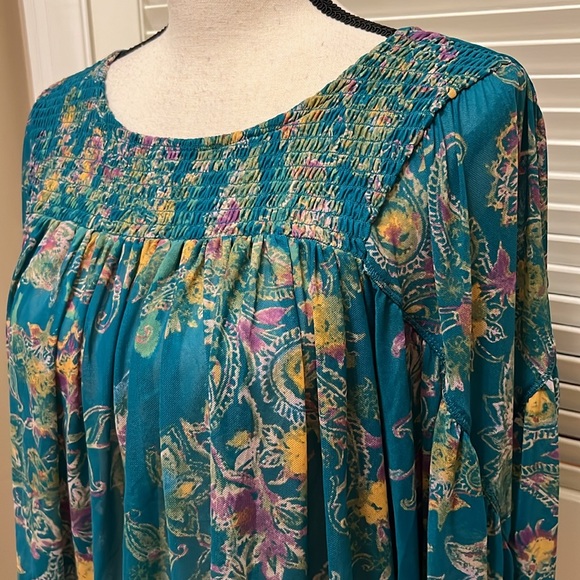 Free People Up For Anything Blouse in Emerald Combo, Size Small - Picture 7 of 17